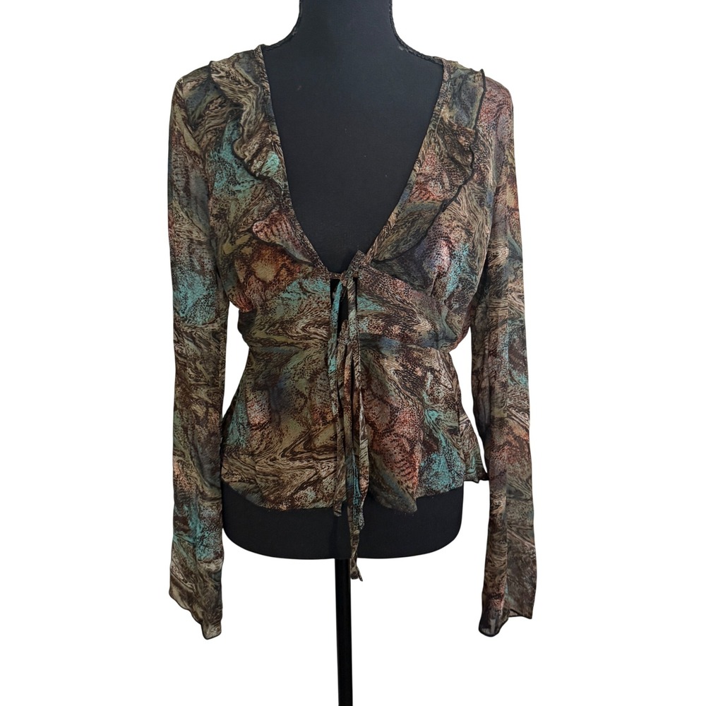 Wild Fable Fairy Grunge Green Babydoll Longsleeve Top M Forest Fairy Whimsigoth